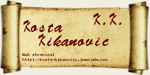 Kosta Kikanović vizit kartica